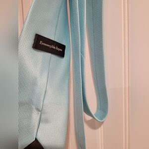 Ermenegildo Zegna Light Blue Teal Silk Luxury Italian